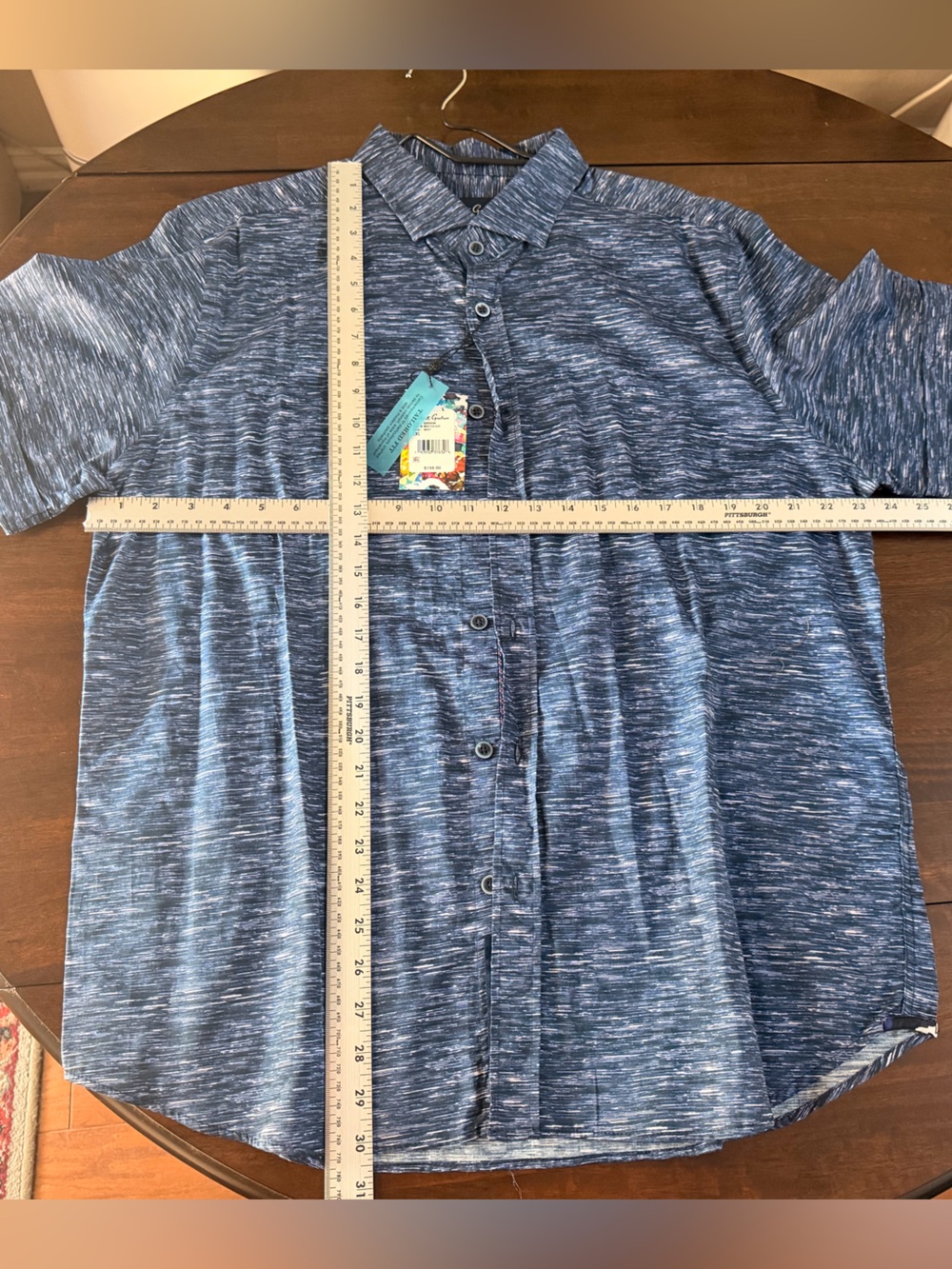 Robert Graham Men's Space-Dyed Blue Button-Down Shirt